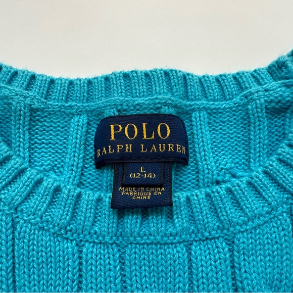 Polo Ralph Lauren girls cotton cable knit sweater size large (14-16) - Picture 2 of 4